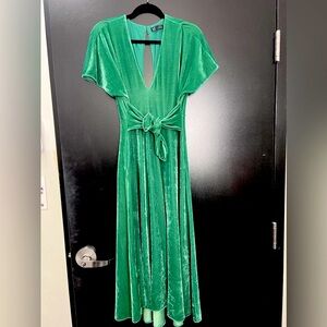 Zara velvet dress with tie front. Size S